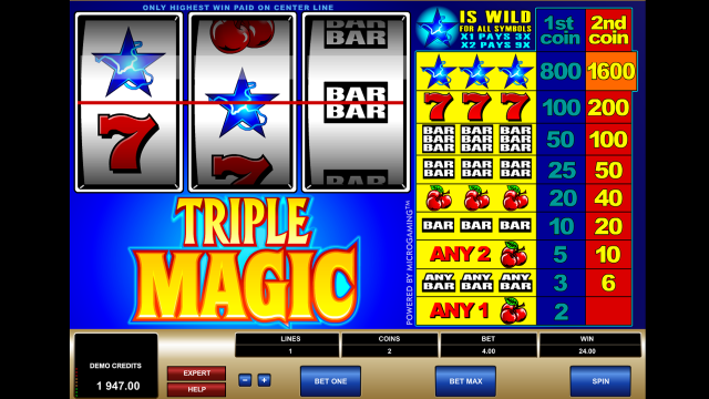 Игровой интерфейс Triple Magic 7