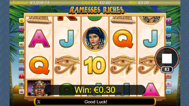 Игровой интерфейс Ramesses Riches 9