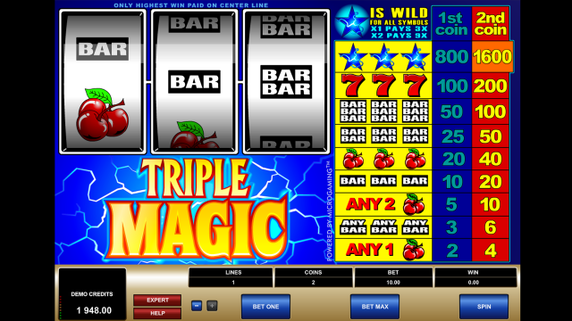 Игровой интерфейс Triple Magic 3